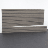 Elevate your garage with Milwaukee Slatwall's Barnwood finish, offering a durable, waterproof, and aesthetically pleasing storage solution.