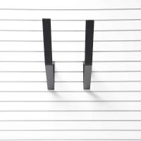 15-inch angle bracket mounted on slatwall, holding outdoor sports gear.