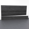 A detailed showcase of the Blackwood finish on Milwaukee Slatwall’s 8ft Laminated PVC slatwall, engineered for superior durability and a sleek, modern look for garage organization.