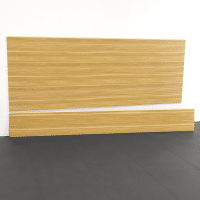 Transform your garage with the elegance of 8ft Laminated PVC Slatwall in Aspen Maple, combining waterproof resilience with the warmth of maple.