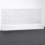 Upgrade your garage with the sleek and durable Textured White Laminated PVC Slatwall from Milwaukee Slatwall.