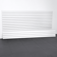 Upgrade your garage with the sleek and durable Textured White Laminated PVC Slatwall from Milwaukee Slatwall.