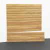 Aspen Maple Slatwall panel with woodgrain finish mounted on garage wall