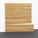 Aspen Maple Slatwall panel with woodgrain finish mounted on garage wall