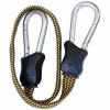 Medium bungee cord on slatwall, securing items efficiently in garage settings.