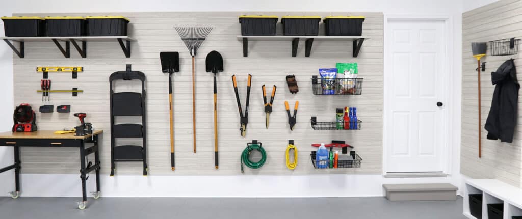 Efficient garage storage with Milwaukee Slatwall system