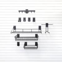Medium Ski Storage Bundle shelves and slat wall hooks for ski gear organization