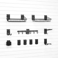 Slat Wall Hooks and Shelves for Lawn and Garden Tools in Small Bundle