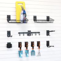 Gardening Tool Storage with Slatwall Accessories in Small Lawn and Garden Bundle