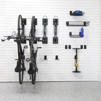 Multiple bikes stored vertically on Steadyrack Classic racks