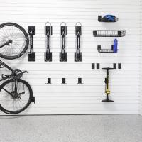 Garage with Steadyrack Classic bike racks and storage accessories