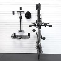 Installing Steadyrack Classic Bike Organizer on MKE Slatwall with storage accessories