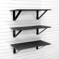 Heavy duty garage shelf three pack with PVC laminate surface for indoor use