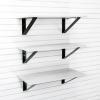 PVC laminate wall shelf three pack for garage organization and indoor storage