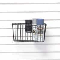 Small slatwall caddy basket for garden gloves pruners and supplies